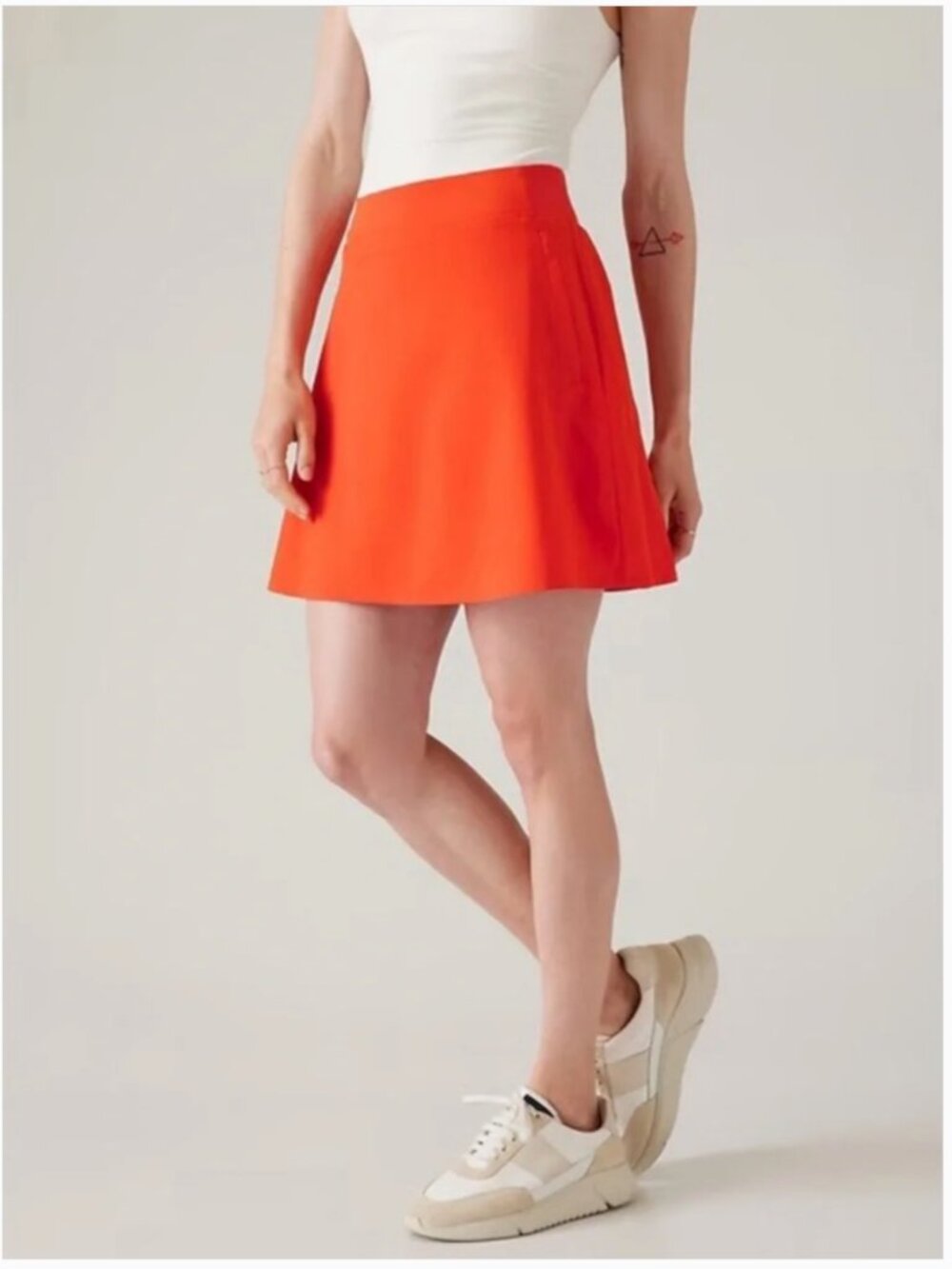 NWT Athleta Brooklyn Heights High‎ Rise Skort Skirt Larkspur Red Orange Women 10